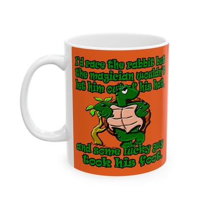 turtle race - White Mug (orange)