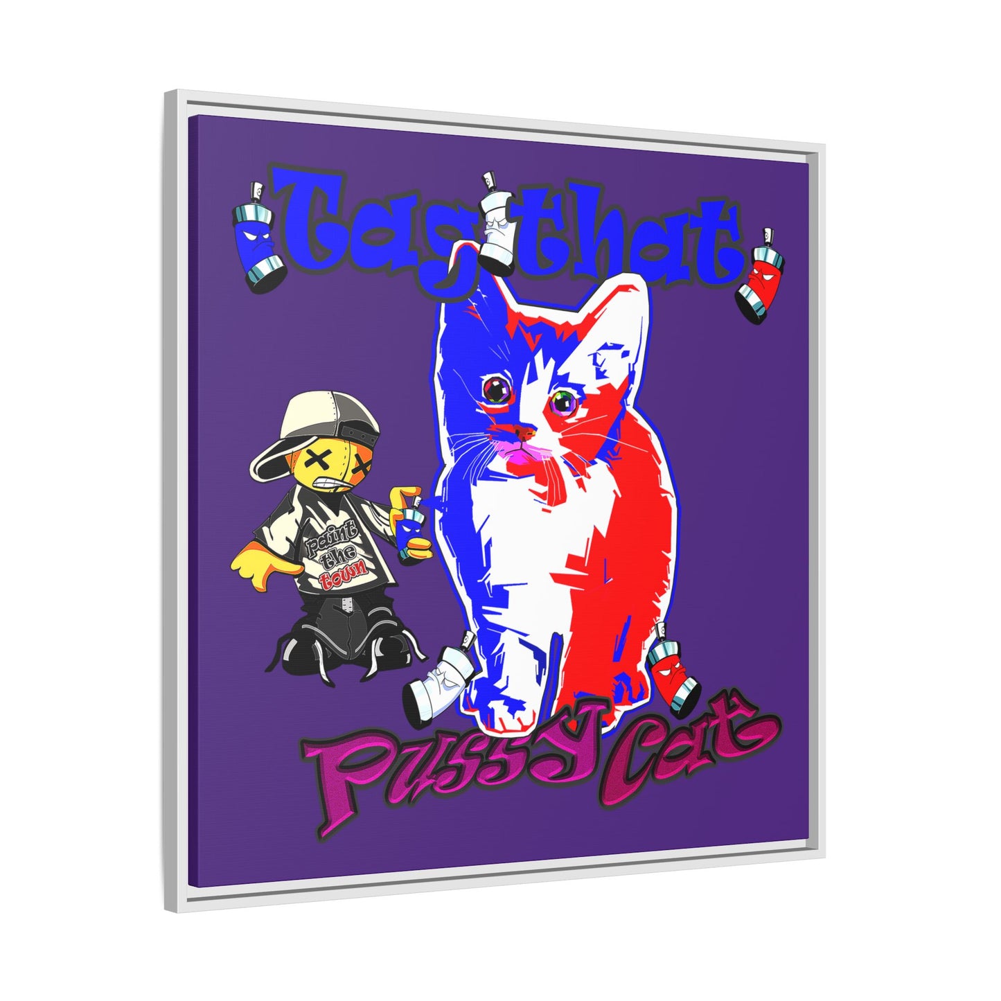 tag that - framed canvas art (purple)