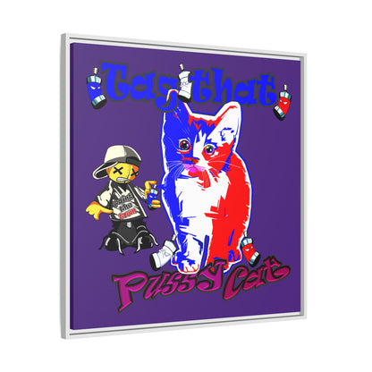 tag that - framed canvas art (purple)