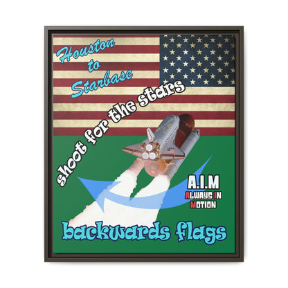 shoot for the stars - framed canvas art (dark green)