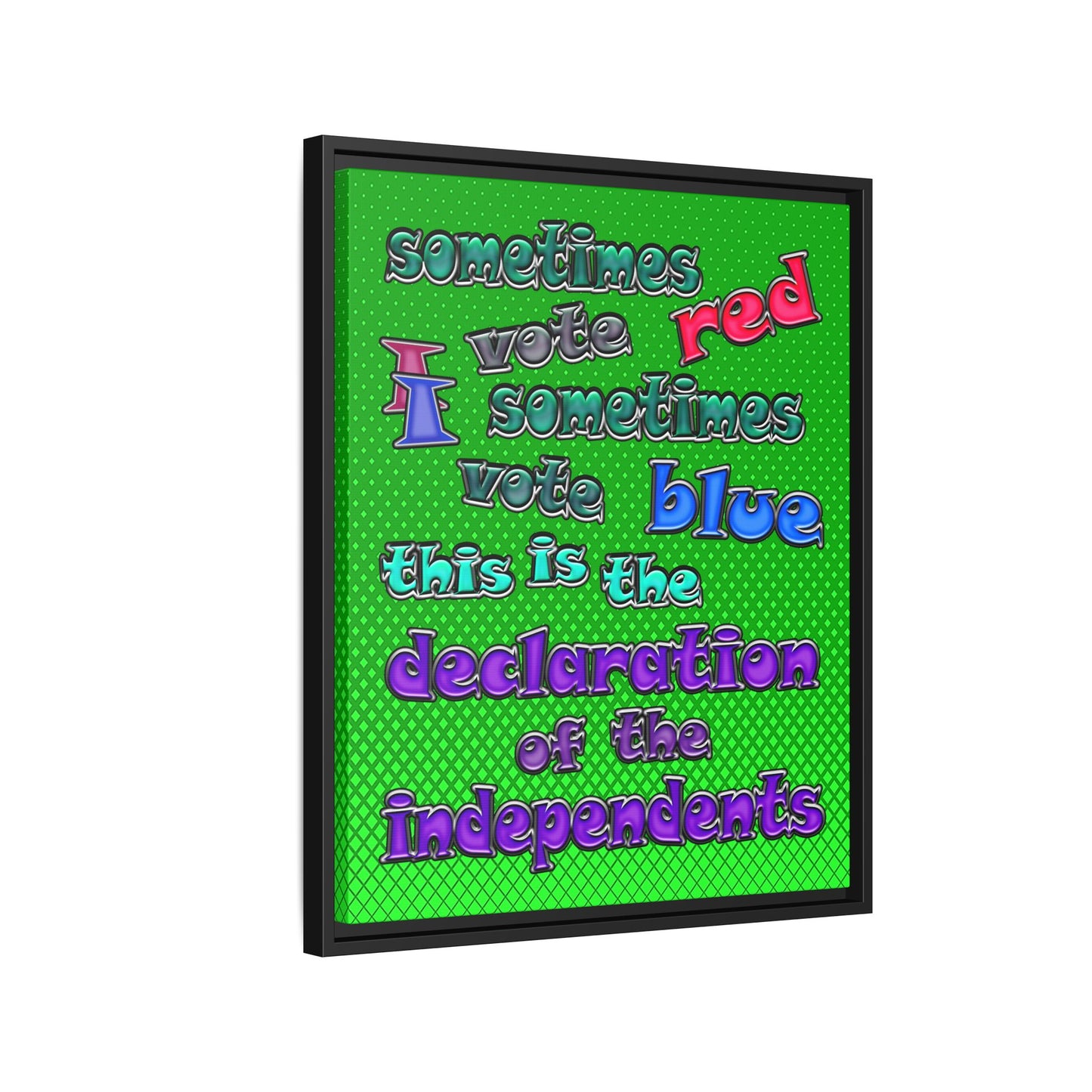 declaration of the independents - framed canvas art (logo green)