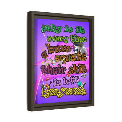 the bum's shit - framed canvas art (purple-pink wave)