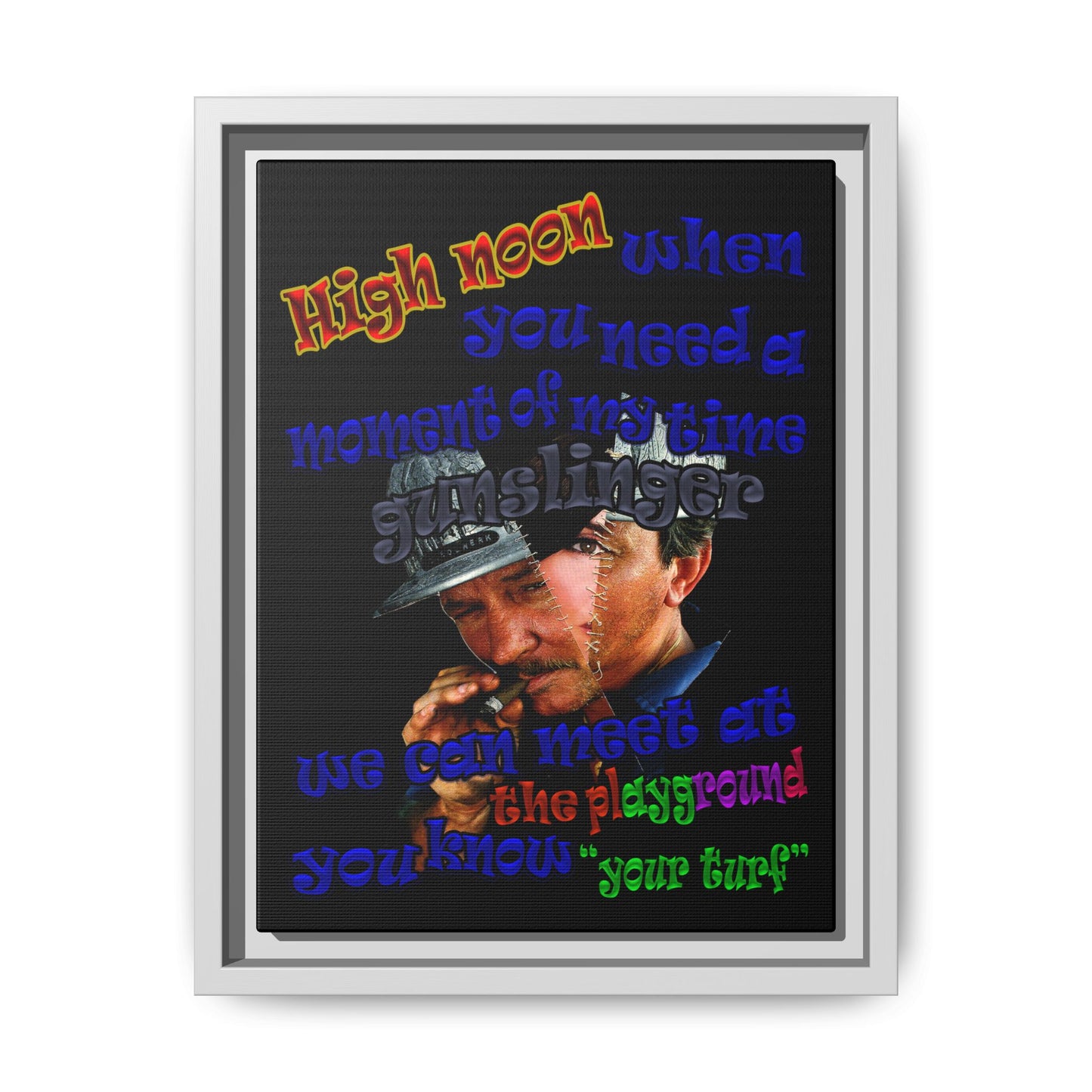 high noon - framed canvas art (black)