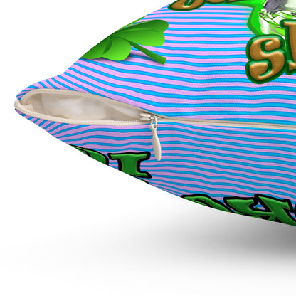 celtics logo - Spun Polyester Square Pillow - (light blue-purple wave)