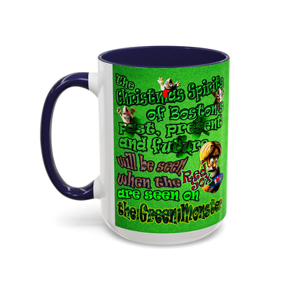 christmas spirits of boston - Accent Mug (green turf)