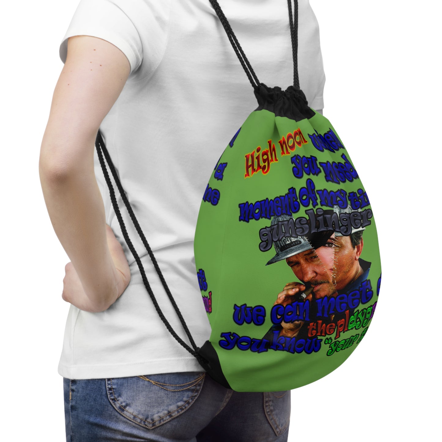 high noon - Drawstring Bag (green)