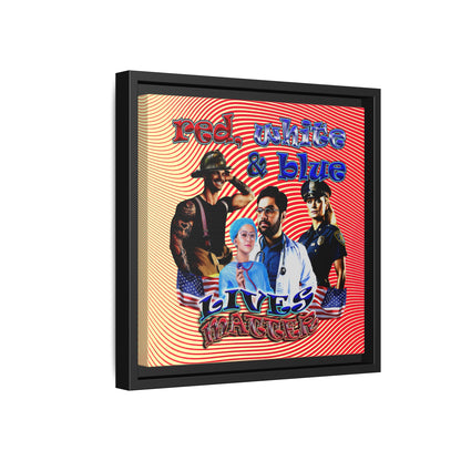 rw&b lives matter - framed canvas art (yellow-orange wave)