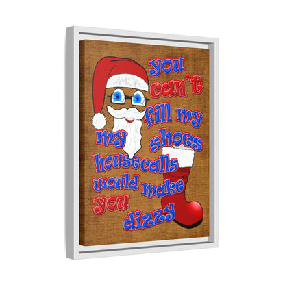 santa's shoes - framed canvas art (brown papyrus)