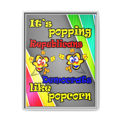 popping like popcorn - framed canvas art (rainbow split)