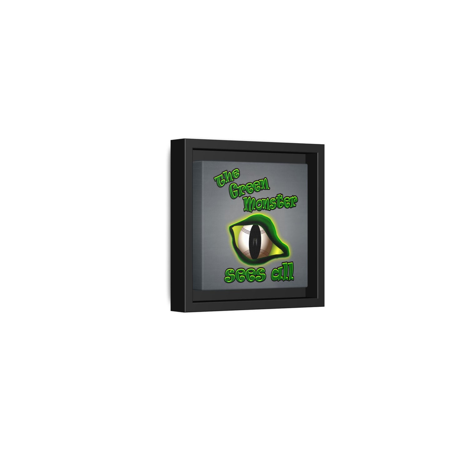 green monster - framed canvas art (grey-light grey)