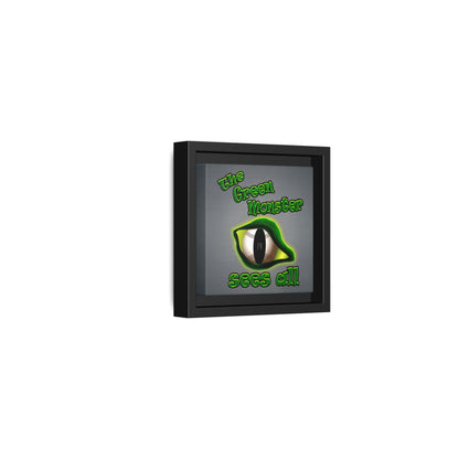 green monster - framed canvas art (grey-light grey)
