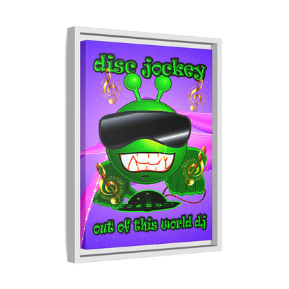 disc jockey - framed canvas art (purple-pink wave)
