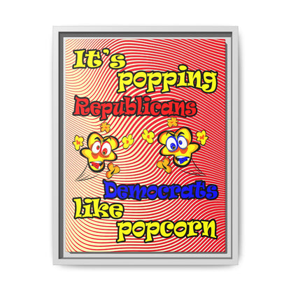 popping like popcorn - framed canvas art (yellow-orange wave)