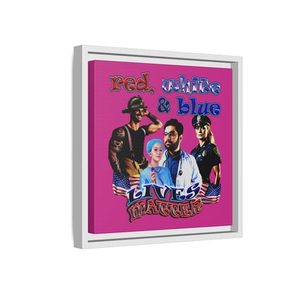 rw&b lives matter - framed canvas art (pink)