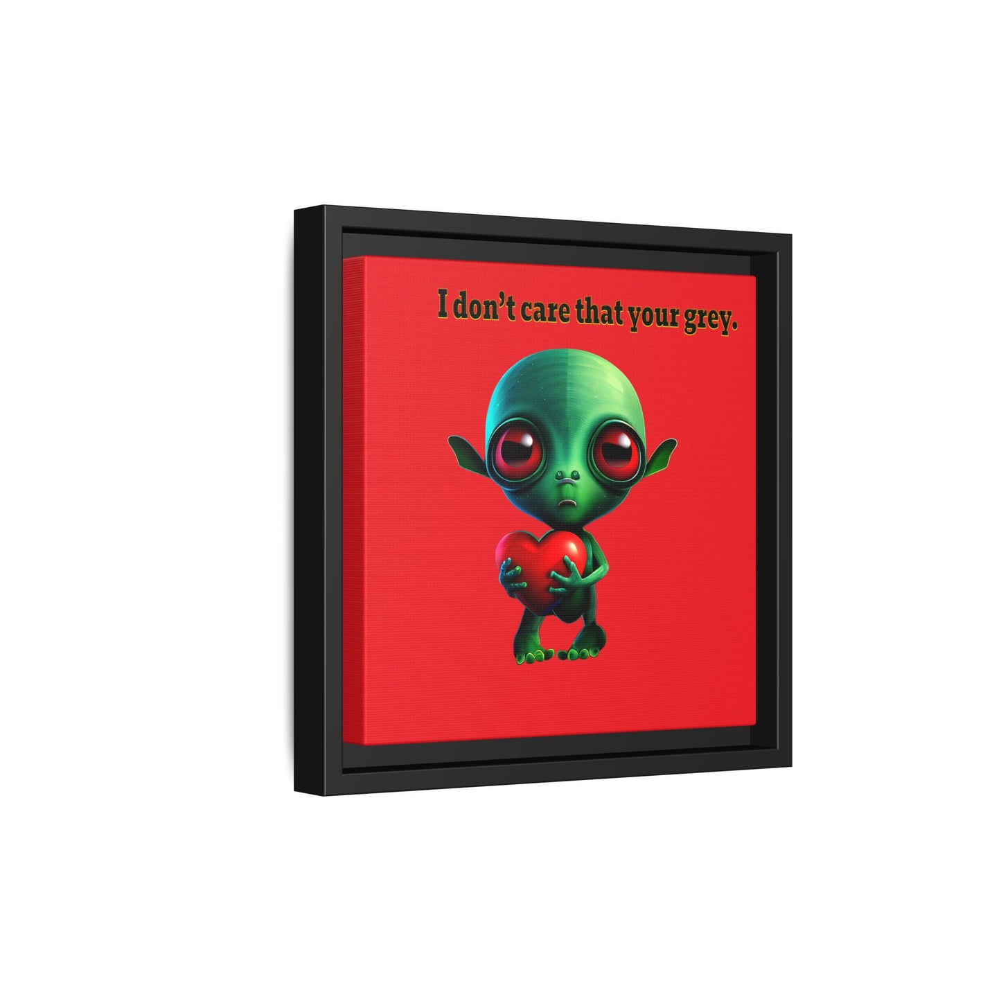 I don't care that your grey - framed canvas art (red)