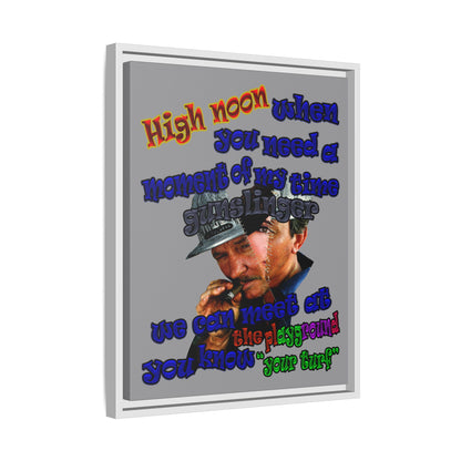 high noon - framed canvas art (grey)