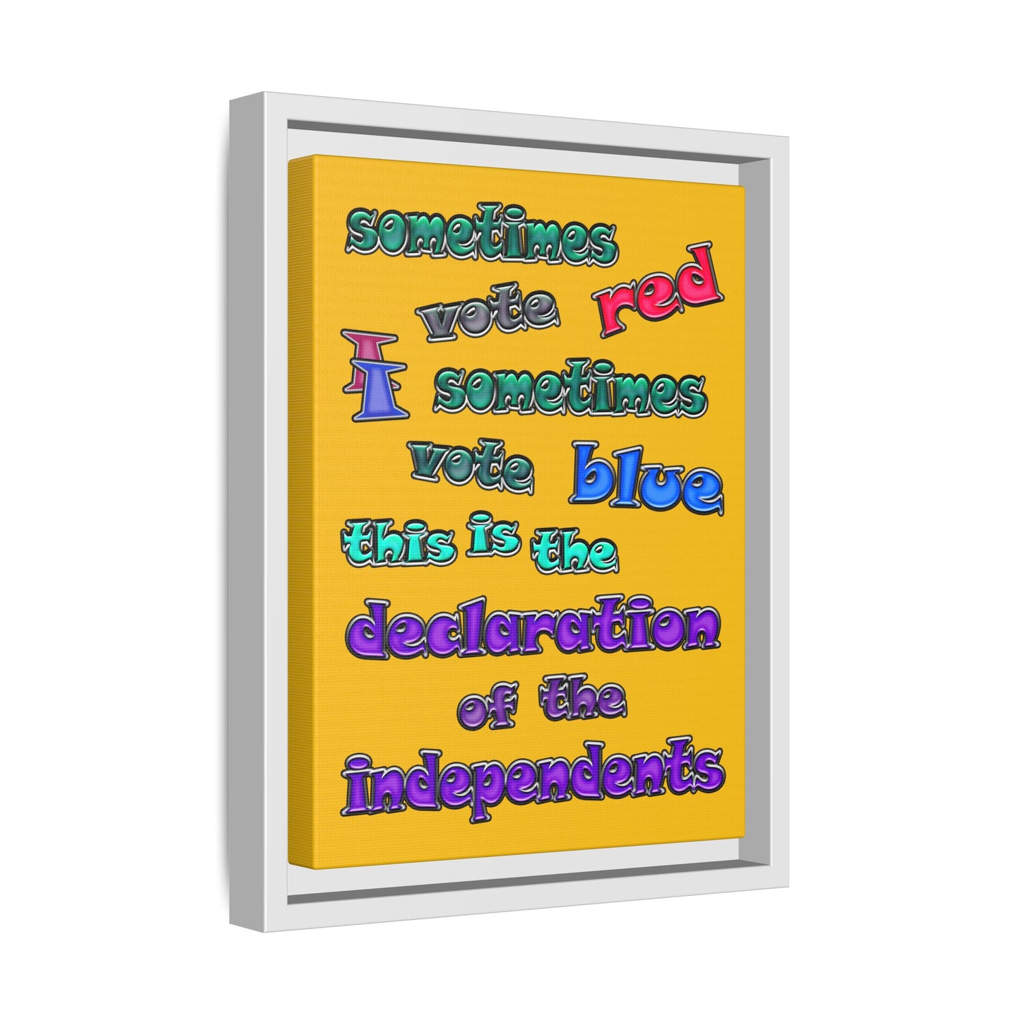 declaration of the independents - framed canvas art (yellow)