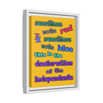 declaration of the independents - framed canvas art (yellow)