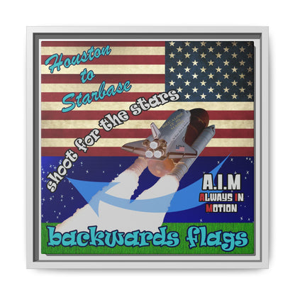shoot for the stars - framed canvas art ('snoops' background)