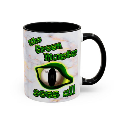 green monster - Accent Mug (white marble)