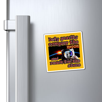 defy conquer reach - Magnets - (yellow)