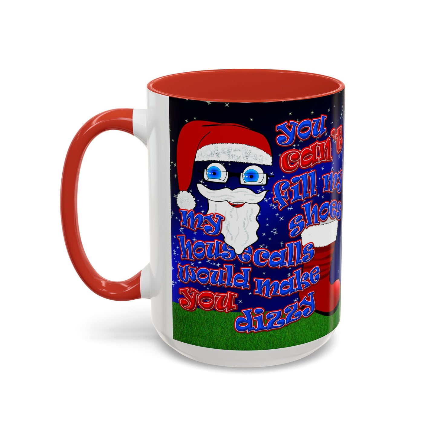 santa's shoes - Accent Mug ('snoops' background)