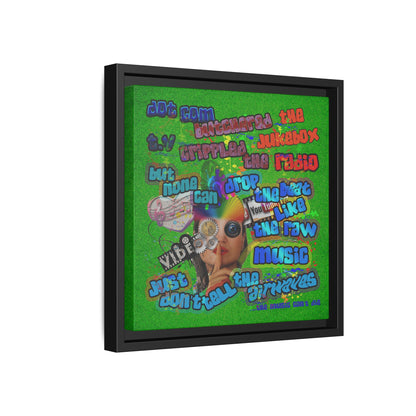 drop the beat - framed canvas art (green turf)