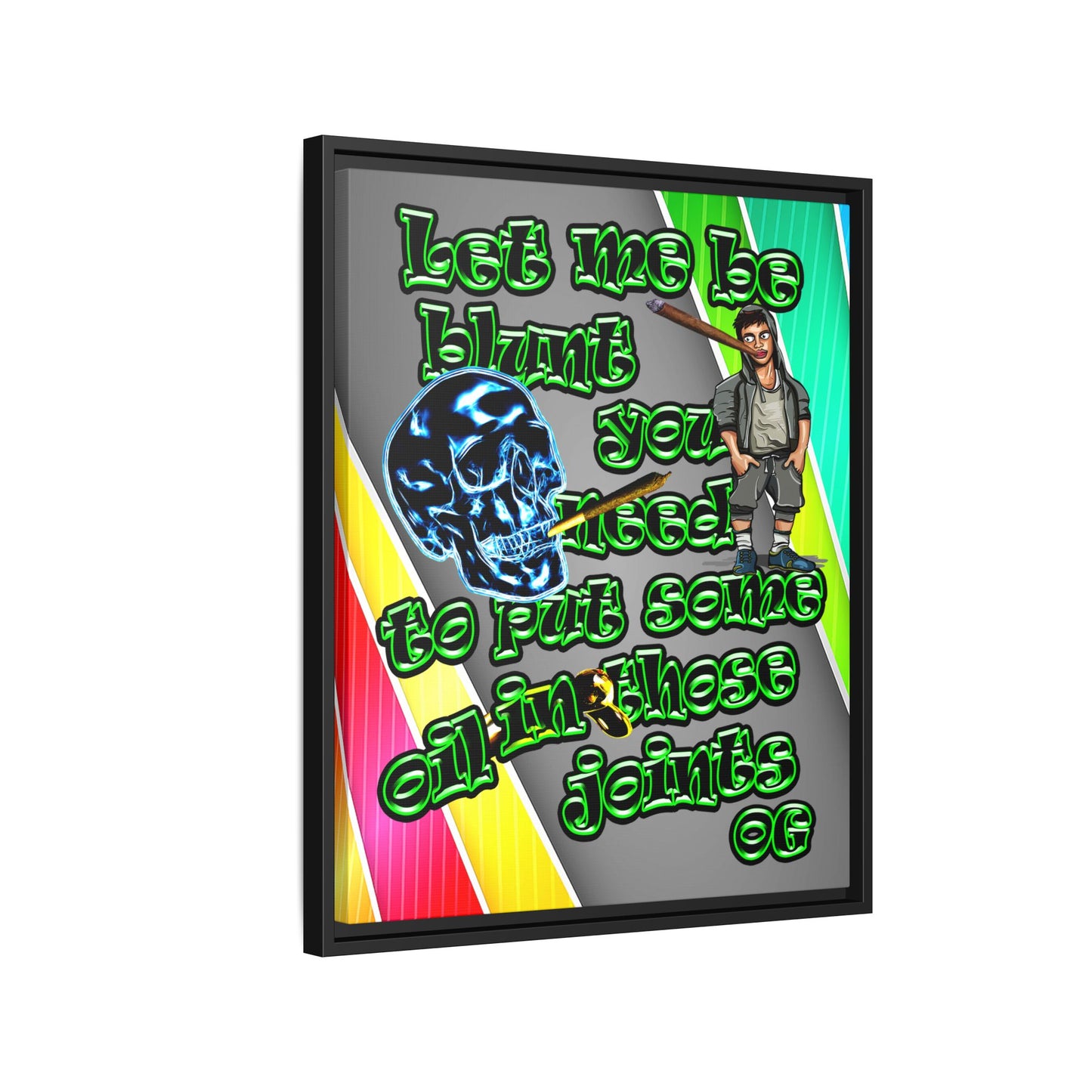 og - framed canvas art (rainbow split)