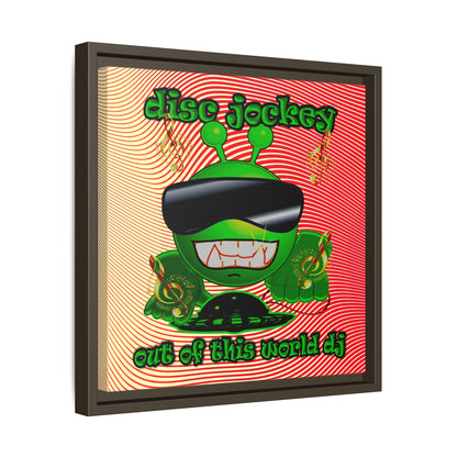 disc jockey - framed canvas art (yellow-orange wave)