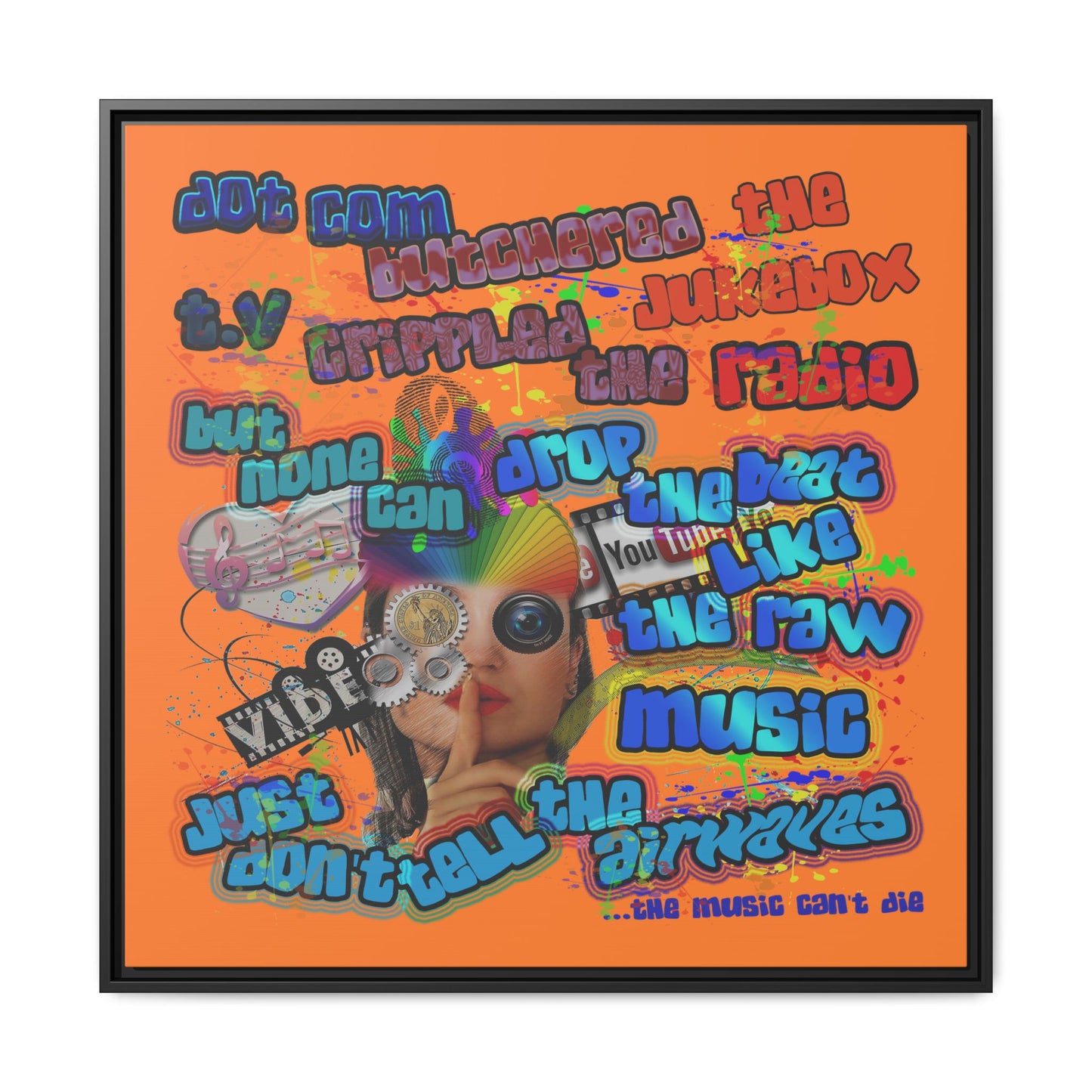 drop the beat - framed canvas art (crusta)