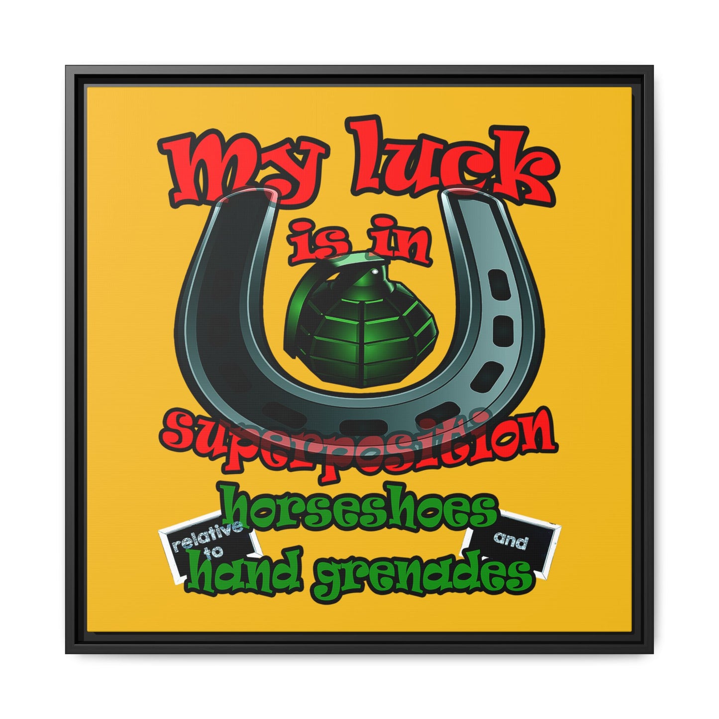 my luck - framed canvas art (yellow)