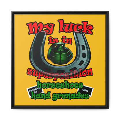 my luck - framed canvas art (yellow)