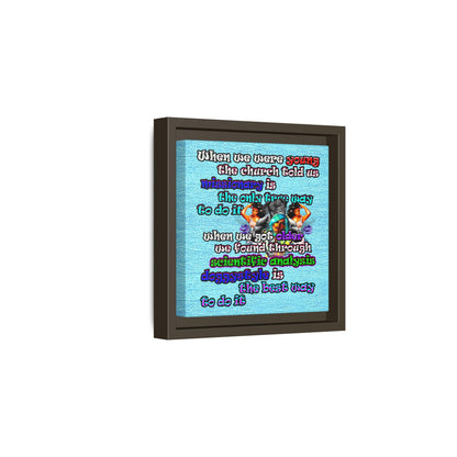 doggystyle - framed canvas art (faded blue)