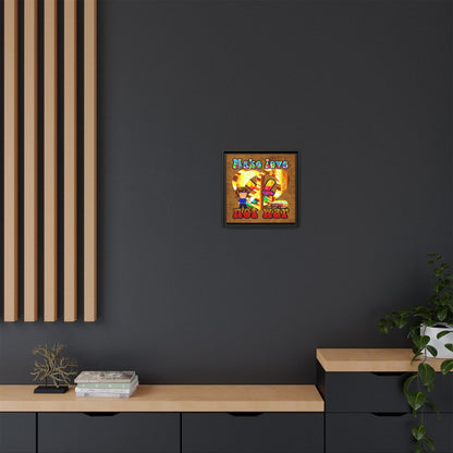 love peace - framed canvas art (brown papyrus)