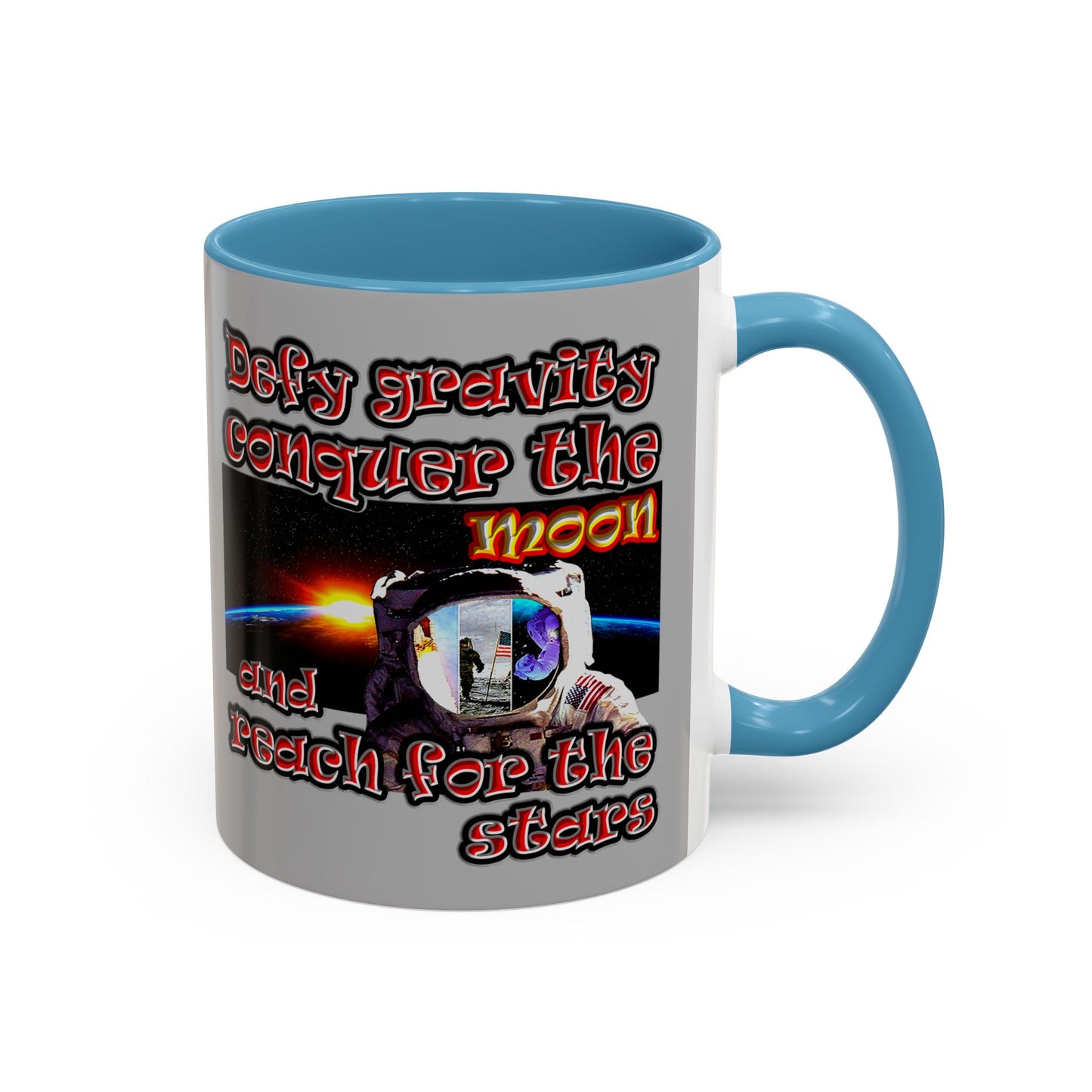 defy conquer reach - Accent Mug (light grey)