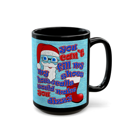 santa's shoes - Black Mug (faded dark blue)