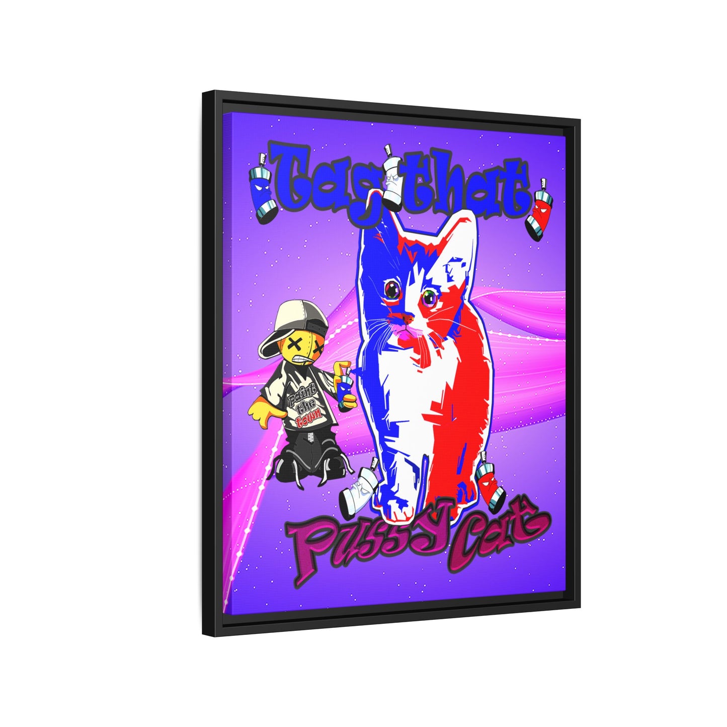 tag that - framed canvas art (purple-pink wave)
