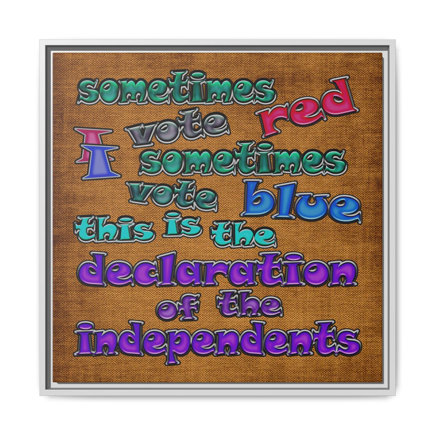 declaration of the independents - framed canvas art (brown papyrus)