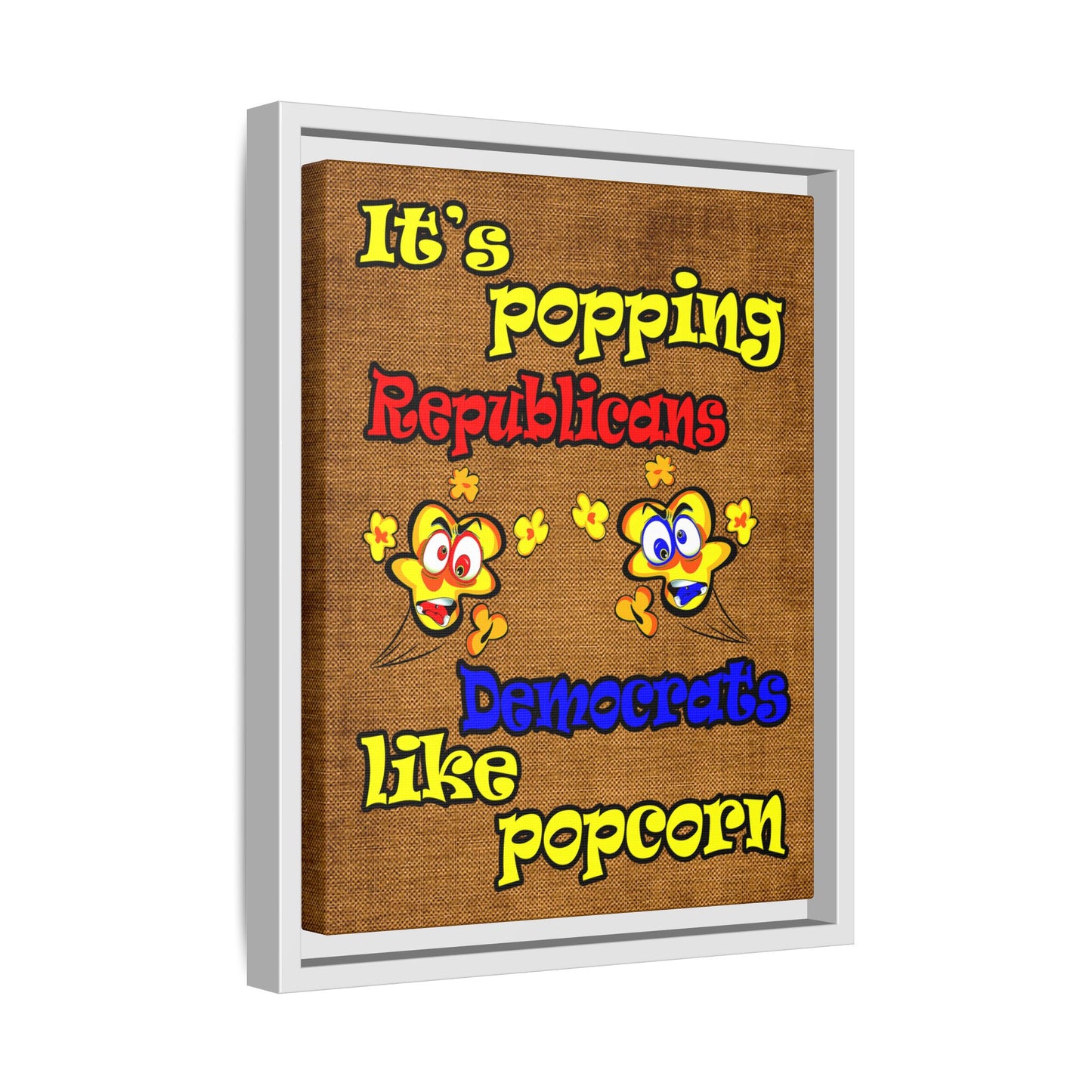 popping like popcorn - framed canvas art (brown papyrus)