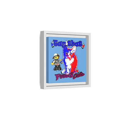tag that - framed canvas art (light blue)