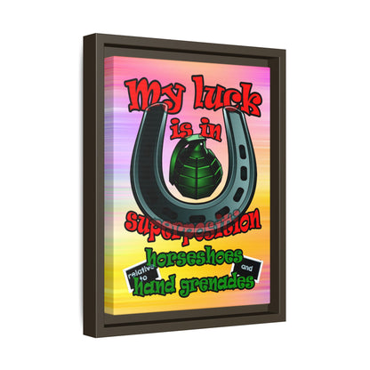 my luck - framed canvas art (color blur)