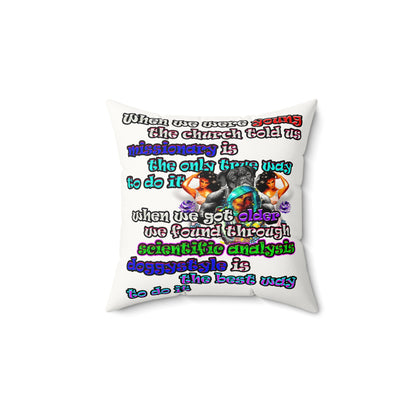 doggystyle - Faux Suede Square Pillow - (white)