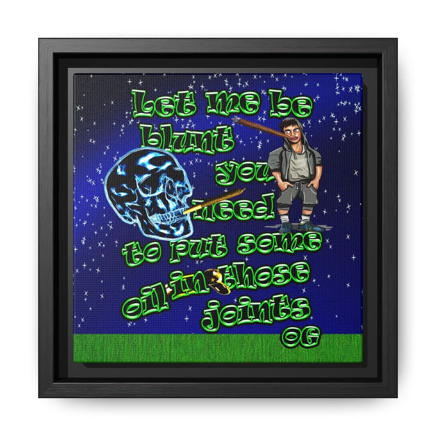 og - framed canvas art ('snoops' background)