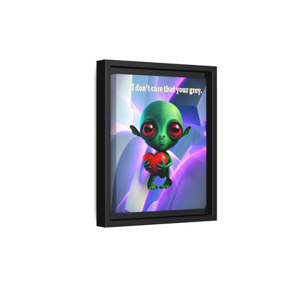 I don't care that your grey - framed canvas art (grey-pink wave)