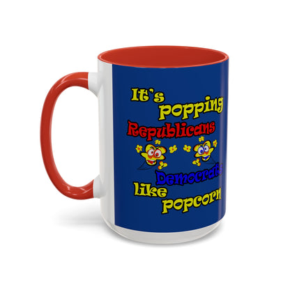 popping like popcorn - Accent Mug (dark blue)