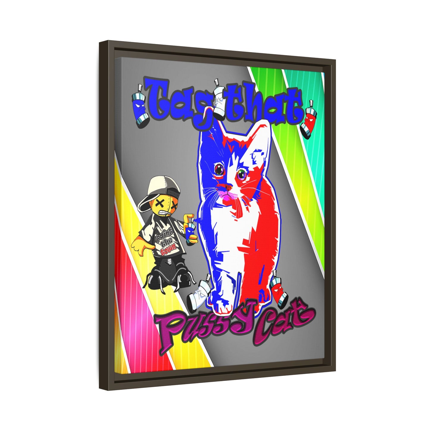 tag that - framed canvas art (rainbow split)