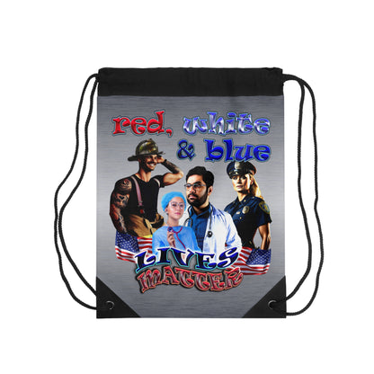rw&b lives matter - Drawstring Bag (brushed nickel)