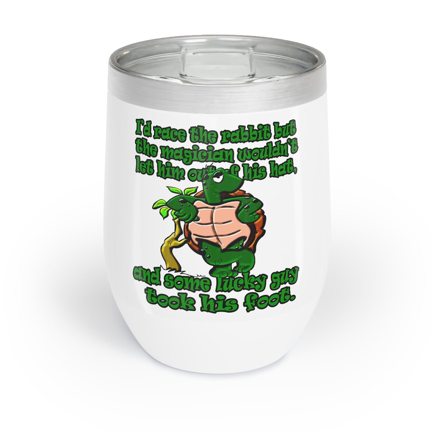 turtle race - Chill Wine Tumbler (white)