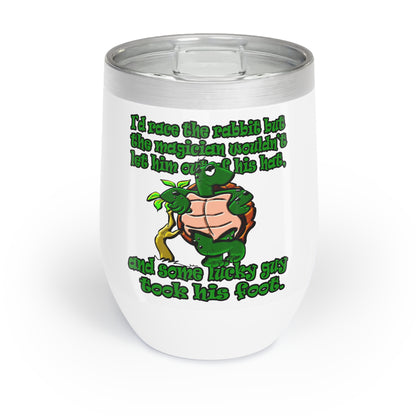 turtle race - Chill Wine Tumbler (white)