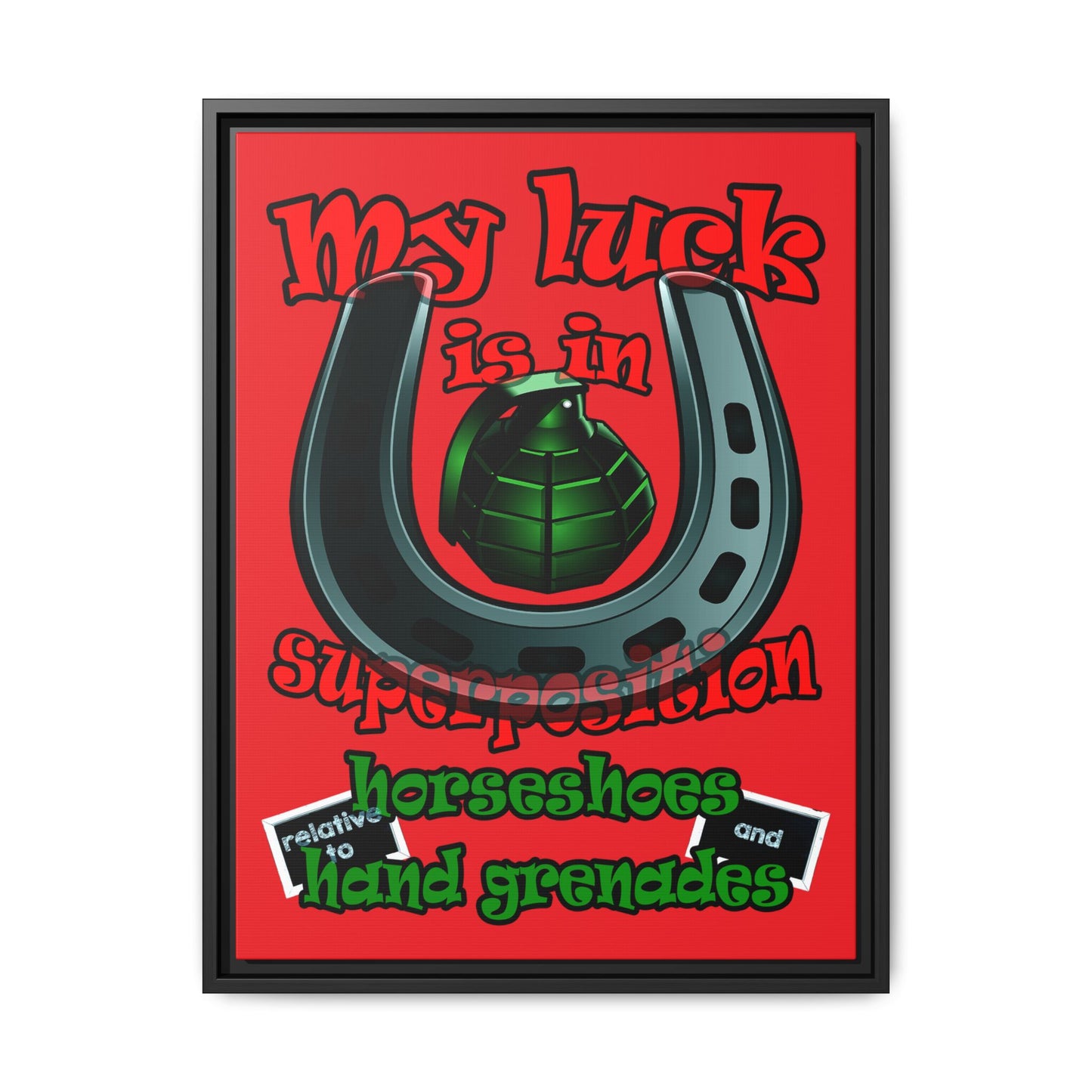 my luck - framed canvas art (red)